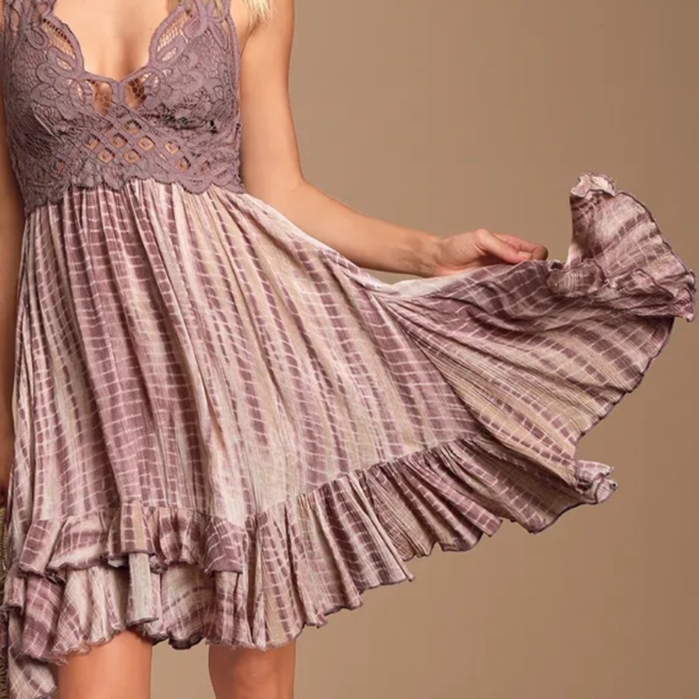 Free people tie dye & lace dress